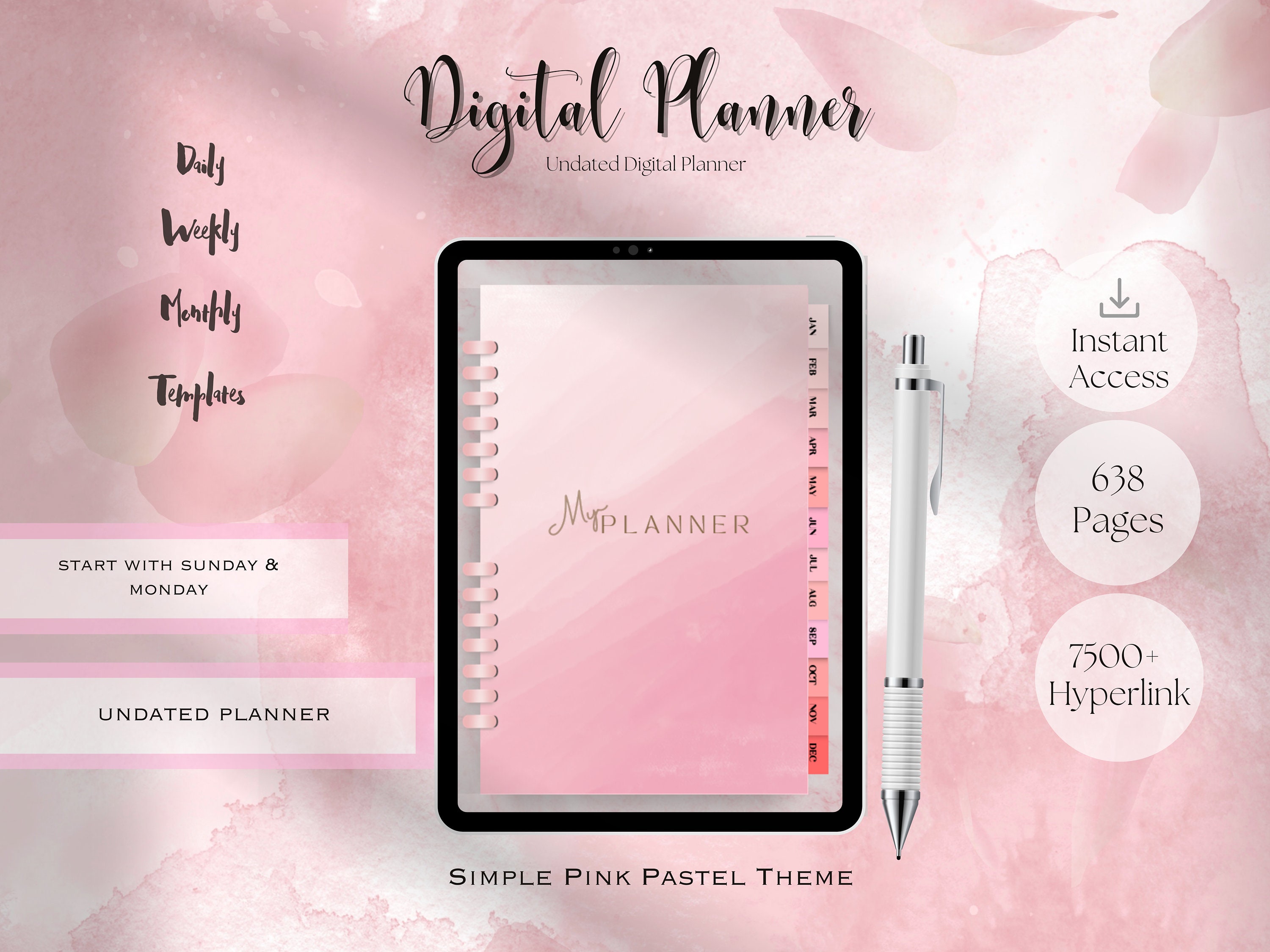 Digital Sticker Book No.6 with 800+ Digital Stickers — The Pink