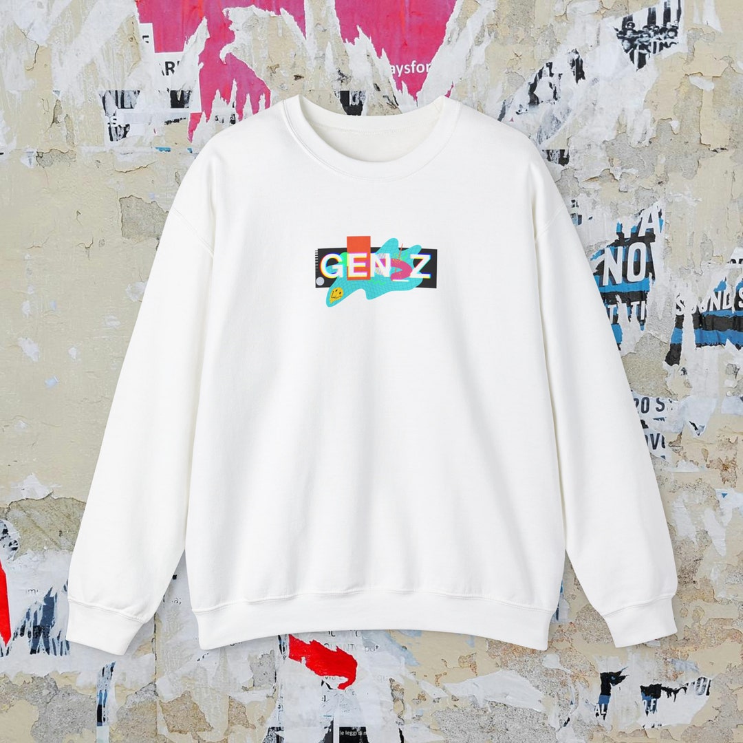 Gen Z Crewneck Sweater Generation Z 90s Trend Sweater Rave Wear Smiley ...