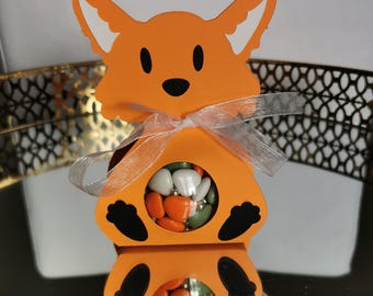 Personalized fox favor box | Christening/newborn baby shower favor | Personalized name favor box | Fox-themed children's party decoration