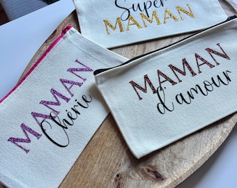 Personalized makeup bag for mom | Original gift for mom | Mother's Day gift idea | Personalized name pouch | Gift for women