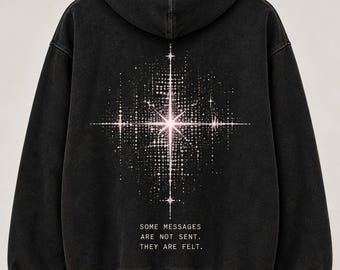 SIGNAL: Black sweatshirt with embroidery and print | Soft Statics
