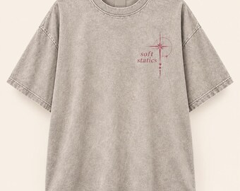 COLOR LEAK: Cotton T-shirt with pink landscape | Soft Statics