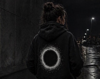 VOID: Black sweatshirt with embroidery and circle on the back | Soft Statics