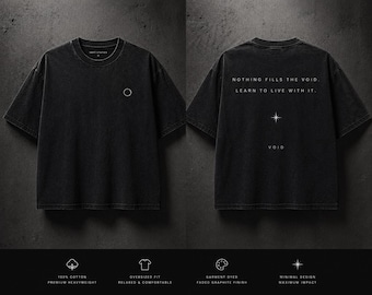VOID: Cotton T-shirt with circle and message, size 4XL | Soft Statics