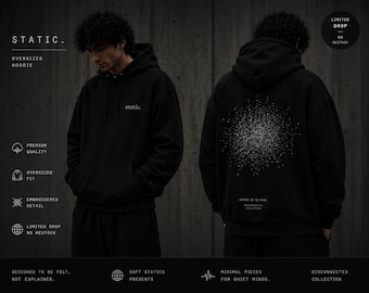 STATIC: Black sweatshirt with embroidery and graphic design | Soft Statics