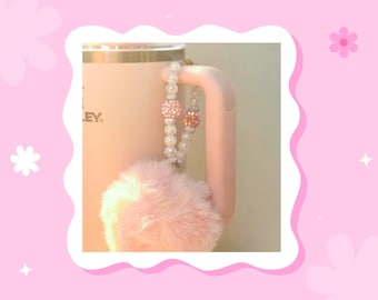 Stanley Cup Charm, Stanley Accessory, Water Bottle Charm, Cup Charm, Tumbler Handle Charm, Fancy Puff Charm, Gifts for Her, Pink Charm