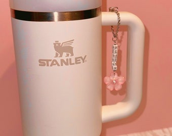 Stanley Cup Charm, Stanley Accessory, Water Bottle Charm, Cup Charm, Tumbler Handle Charm, Personalized Name Tumbler Charm, Flower Charm