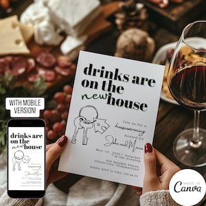 Modelo de convite para inauguração de casa, convite para festa de inauguração de casa, convite engraçado e espirituoso para morar junto, comemoração de apartamento novo, modelo Canva 200