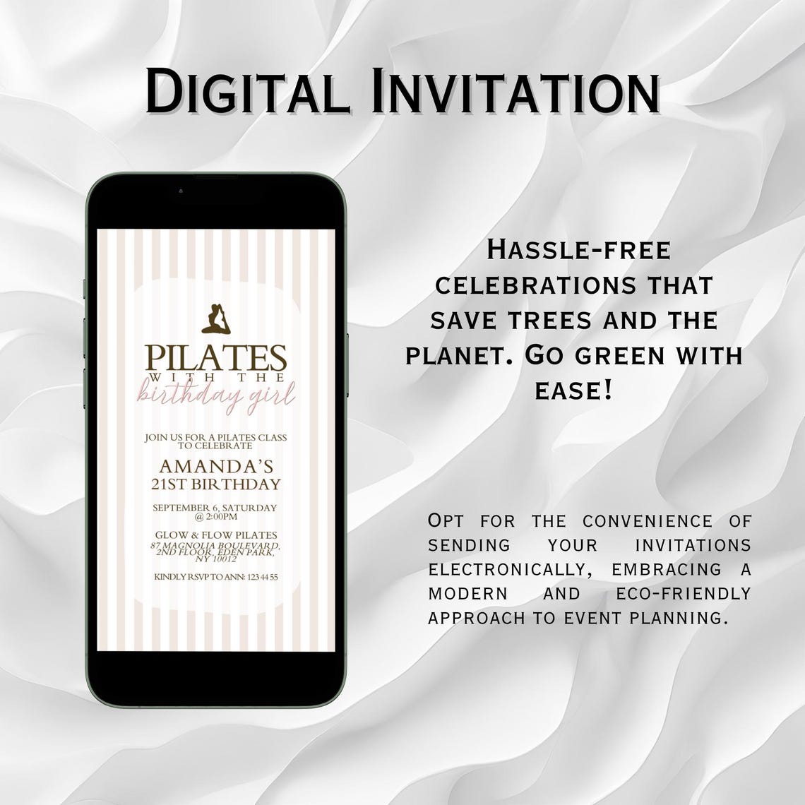 Pilates Party Invitation Template, Ribbon Coquette Birthday Brunch ...