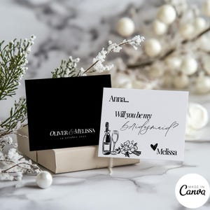 Modelo de cartão de proposta de madrinha desenhado à mão, você será minha madrinha de honra para impressão, cartão de proposta de pré-casamento personalizado faça você mesmo, 116