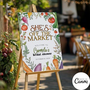 Farm to Table Bridal Shower Welcome Sign Template, Farmer's Market Bachelorette Reception Poster, Special Event Restaurant Signage, 131