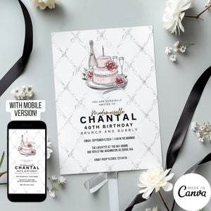 Designer Invitation Template Design, Luxury High End Quilted Invite for Sweet 16 Birthday, Editable Digital Save the Date, CHANTAL 078