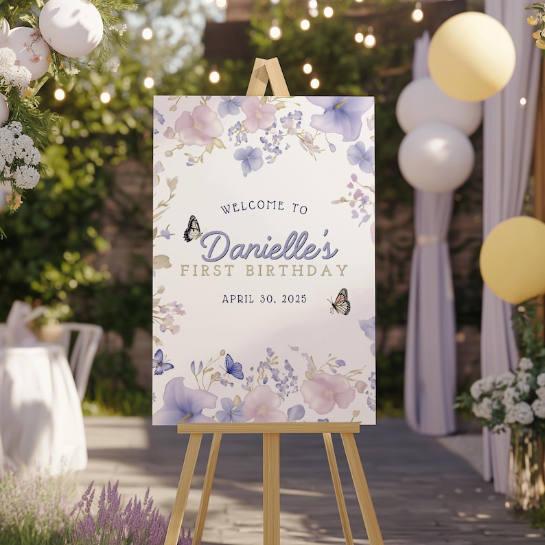 Spring Floral Welcome Sign Template, Garden Party Birthday Poster, Baby ...