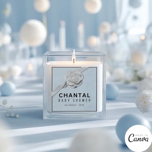 Designer Label Digital Download, Personalized High End Luxury Perfume no 5 Sticker Decoration, Editable Coco Inspired Gift Tag, Chantal, 122