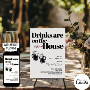 Modelo de convite para inauguração de casa, convite para festa de inauguração de casa, convite engraçado e espirituoso para morar junto, comemoração de apartamento novo, modelo Canva 200