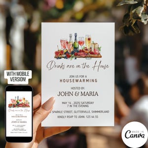 Modelo de convite para inauguração de casa, convite para festa de inauguração de casa, convite engraçado e espirituoso para morar junto, comemoração de apartamento novo, modelo Canva 200