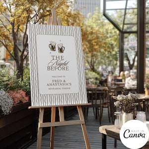 The Night Before Rehearsal Dinner Welcome Sign Template, Beer Brewery Celebration (Digital Download) 425