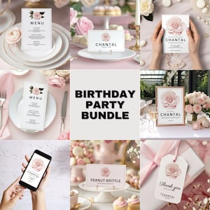 Designer Birthday Party Template Bundle, High End Luxury 50th Birthday Dinner for Wife, Sweet 16 Brunch Celebration for Luxury Brand Lovers