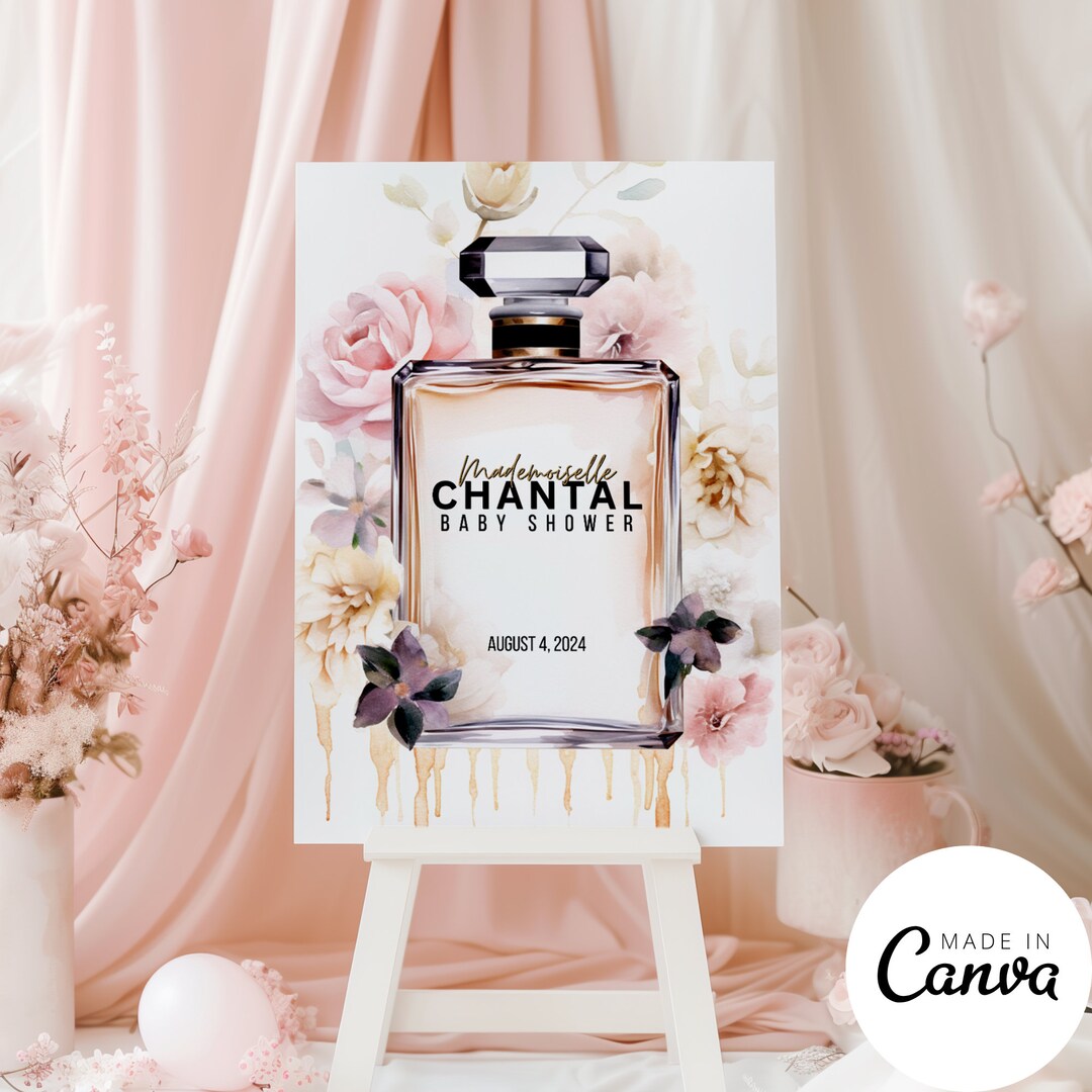 Designer Welcome Sign Template, Luxury Brand Perfume No 5 Birthday ...