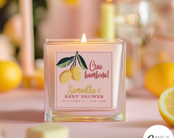 Citrus Lemon Label Digital Download, Personalized Italian Themed Baby Shower Sticker Decoration, Editable European Summer Gift Tag, 129