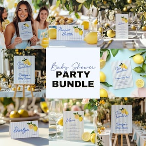 Pacchetto di modelli per baby shower La Dolce Vita, invito con granella di limone e agrumi, festa di benvenuto modificabile per la festa del bambino, 174