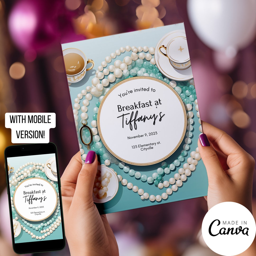Breakfast at Tiffanys Invitation Template Bridal Brunch Invite, Digital ...