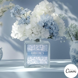 Etiqueta adhesiva de diseñador Toile De Jouy, decoración adhesiva francesa de lujo personalizada de alta gama, etiqueta de regalo editable, obsequio personalizado 112