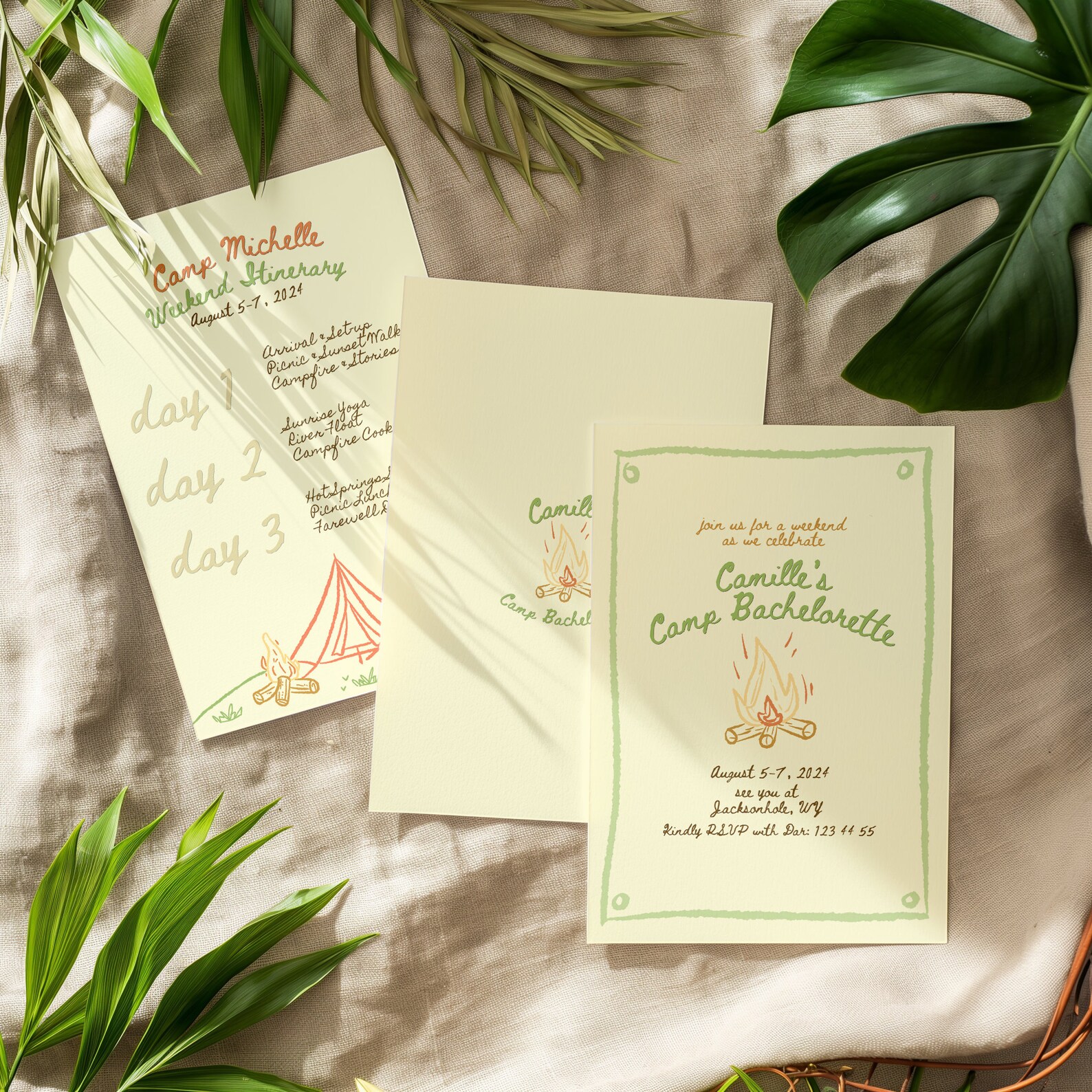 Camp Bachelorette Bash Invitation, Girl's Trip Glamping Weekend ...
