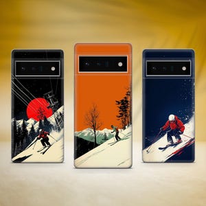 Skiing Phone Case Ski Snow Phone Cover Fit for Google Pixel 10 Pro XL 9A 9 Pro 8A 8 Pro 8 7A 7 Pro 6 6A 3A 4XL 5 OnePlus 13 12R