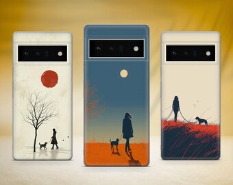 Minimalist Dog Phone Case Aesthetic Cover Fit for Google Pixel 10 Pro XL 9A 9 Pro 8A 8 Pro 8 7A 7 Pro 6 6A 3A 4XL 5 OnePlus 13 12R
