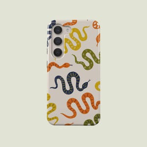 Minimalistisch telefoonhoesje met slangenprint, geschikt voor Samsung Galaxy S25 S24 Ultra S23 FE S23 Plus S22 Ultra S20 FE Note 20 A56