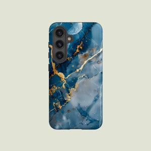 Funda de teléfono de mármol azul con acabado de mármol compatible con Samsung Galaxy S24 Plus, S23 Ultra, S20 FE, Note 20 Ultra.