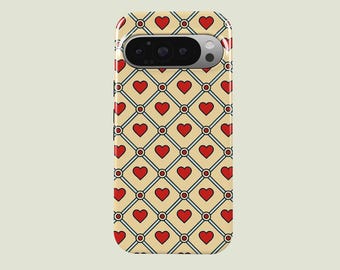 Aesthetic Hearts Pattern Phone Case Cute Hearts Phone Cover Fit For Google Pixel 10 Pro XL 9A 9 Pro XL 8 Pro 8A 7 Pro 7A Pixel 6 Pro 6A