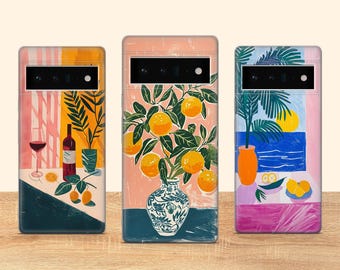 Capa de celular com estampa artística de verão, compatível com Google Pixel 10 Pro XL, 9A, 9 Pro, 8A, 8 Pro, 8, 7A, 7 Pro, 6, 6A, 3A, 4XL, 5, OnePlus 13 e 12R.