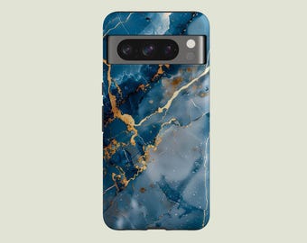 Blue Marble Phone Case Marble Finish Cover Fit For Google Pixel 10 Pro XL 9A 9 Pro XL 8 Pro 8A 7 Pro 7A Pixel 6 Pro 6A