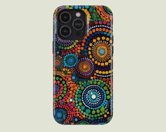 Aboriginal Art Phone Case Australian Painting Art MagSafe Phone Cover Fit for iPhone 17 Pro Max 16 Pro Max 15 14 13 Pro 12 11 Pro XS XR 8