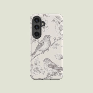 Funda minimalista con diseño de pájaros, compatible con Samsung Galaxy S25, S24 Ultra, S23 FE, S23 Plus, S22 Ultra, S20 FE, Note 20, A56 y A16.