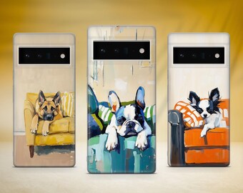 Capa de celular estética com estampa de cachorro, capa fofa para celular com estampa de animal de estimação, compatível com Google Pixel 10 Pro XL 9A 9 Pro 8A 8 Pro 8 7A 7 Pro 6 6A 3A 4XL 5 OnePlus 13 12R