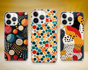 Polka Dots Phone Case Abstract Cover Fit for iPhone 17 Pro Max 16 15 14 13 12 13 11 XS Samsung S25 S24 S23 FE A56 A16 A14 Huawei P30 Pro