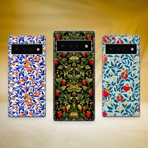 William Morris Handy Hülle Vintage Obst Muster Cover Fit für Google Pixel 9 Pro XL 8A 8 Pro 7A 7 Pro 7 6A 6 Pro 3XL 4A 4XL 5 OnePlus 10
