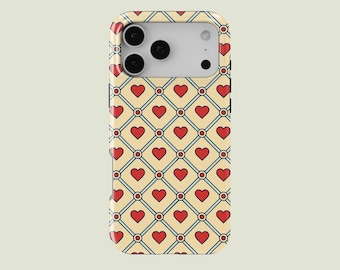 Funda para teléfono con estampado de corazones estéticos, funda MagSafe con corazones bonitos, compatible con iPhone 17 Pro Max, 16 Pro Max, 15, 14, 13 Pro, 12, 11 Pro, XS, XR y 8 Plus.