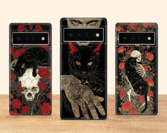 Etui na telefon z motywem gotyckich kotów, czarownica gotycka, pasujące do Google Pixel 10 Pro XL 9A 9 Pro 8A 8 Pro 8 7A 7 Pro 6 6A 3A 4XL 5 OnePlus 13 12R
