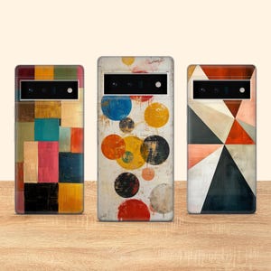 Geometry Retro Phone Case Aesthetic Phone Cover Fit for Google Pixel 10 Pro XL 9A 9 Pro 8A 8 Pro 8 7A 7 Pro 6 6A 3A 4XL 5 OnePlus 13 12R