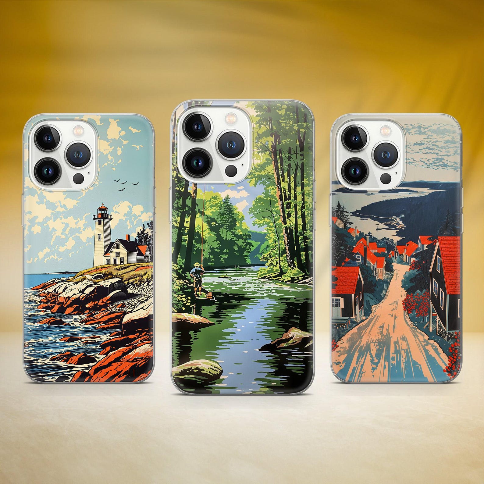 Aesthetic Landscape Phone Case Nature Cover Fit for iPhone 17 Pro Max