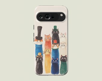Funny Cats Phone Case Cats Meme Parody Phone Cover Fit For Google Pixel 10 Pro XL 9A 9 Pro XL 8 Pro 8A 7 Pro 7A Pixel 6 Pro 6A