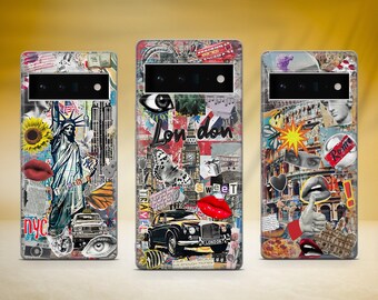 Aesthetic Collage Phone Case Abstract Cover Fit for Google Pixel 10 Pro XL 9A 9 Pro 8A 8 Pro 8 7A 7 Pro 6 6A 3A 4XL 5 OnePlus 13 12R