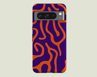 Funda para teléfono con diseño de remolinos orgánicos y líneas onduladas, compatible con Google Pixel 10 Pro XL 9A 9 Pro XL 8 Pro 8A 7 Pro 7A Pixel 6 Pro 6A