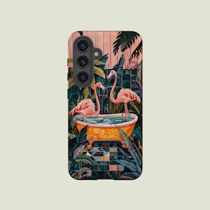 Flamingo Tropical Phone Case Aesthetic Cover Fit For Samsung Galaxy S25 S24 Ultra S23 FE S23 Plus S22 Ultra S20 FE Note 20 A56 A16
