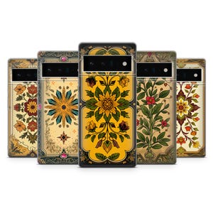 Capa de celular com estampa floral de tarô e tema de bruxa, compatível com Google Pixel 10 Pro XL, 9A, 9 Pro XL, 8A, 8 Pro, 7A, 7 Pro, 7, 6, 6A, 3XL, 4A, 4XL, 5 e OnePlus 13.