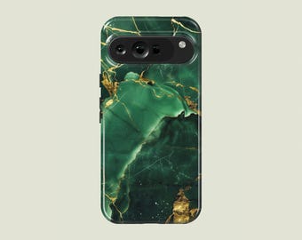 Green Marble Phone Case Marble Finish Cover Fit For Google Pixel 10 Pro XL 9A 9 Pro XL 8 Pro 8A 7 Pro 7A Pixel 6 Pro 6A